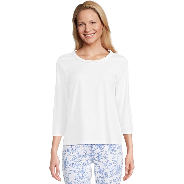 Lilly Pulitzer Women's Clairmont Rosette Knit Top, Resort White at